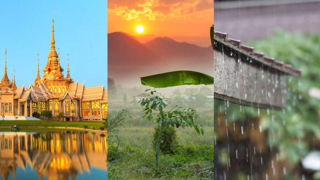 Imagen de las tres temporadas climáticas de Tailandia